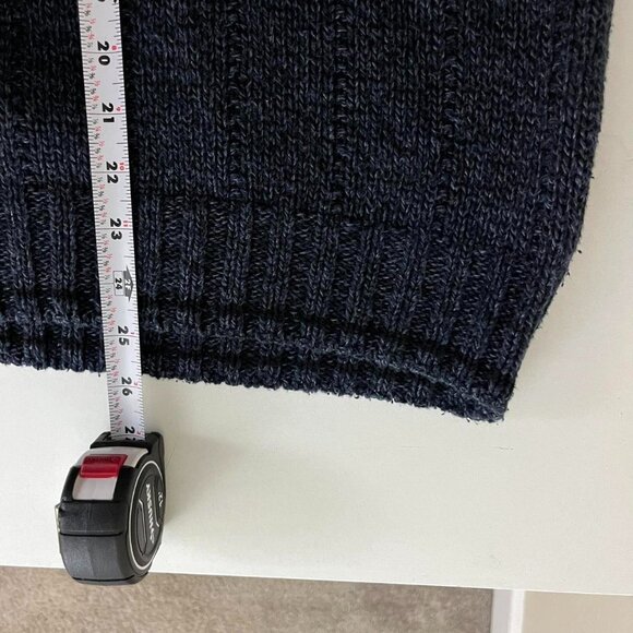 navy blue vintage 90s chunky cotton acrylic knit sweater essential basic skate - Picture 8 of 8